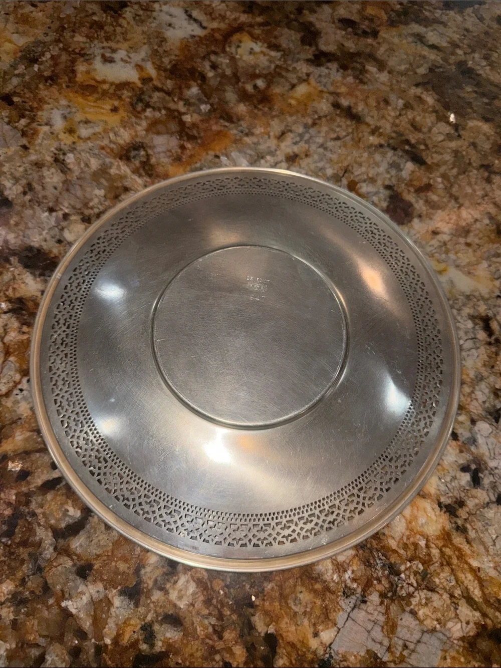 Vintage Benedict Decorative Silverplate Platter 10 inches Made in USA # 647